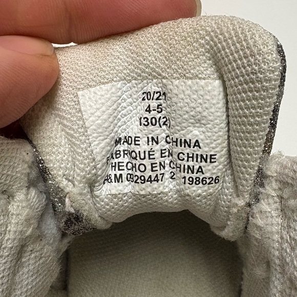 2/10$ H&M Toddler Girls 4/5 High Top Sparkle Chetah Print Sneaker Shoe Lace Up - Picture 5 of 7